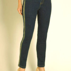 New Soft Surroundings Tuxedo Blue Skinny Jeans 8